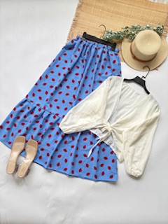 دامن پفکی توت فرنگی کد8151